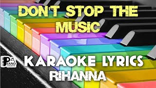 DON'T STOP THE MUSIC RIHANNA KARAOKE LYRICS VERSION PSR