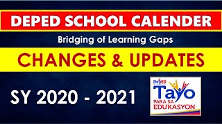 DEPED UPDATED SCHOOL CALENDAR SY 2020-2021