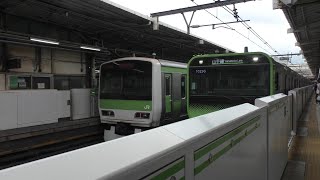 JR山手線E231系500番台、E235系0番台、京浜東北線E233系1000番台（京浜東北線遅延発生）上野駅にて