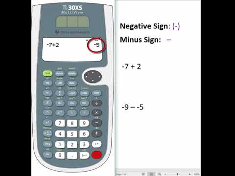 til bundet radiator frisør TI30XS Multiview Calculator - Negative Signs - YouTube