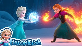 🧊🔥 Baby Ice Powers vs Anna's Fire! 🔥🧊 | Frozen Elsa Disney Princess - Halon Elsa