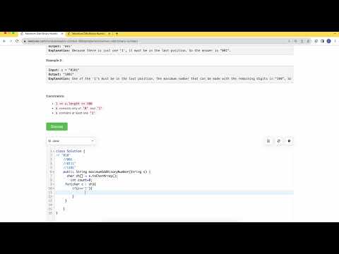 Leetcode 2864 Maximum Odd Binary Number | Beats 100%