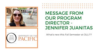 A Message from our program director - Jennifer Juanitas