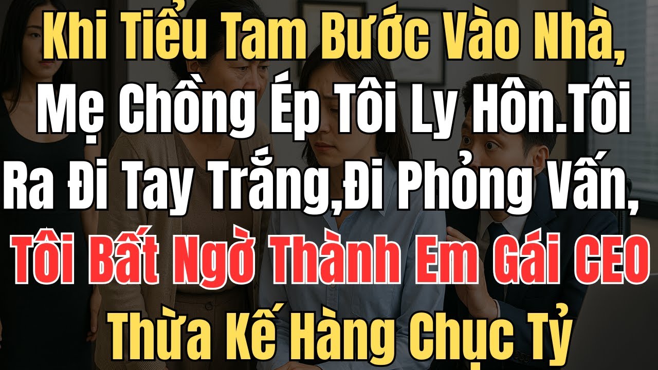 Tiểu tam bước vào nhà, mẹ chồng ép tôi ly hôn ra đi tay trắng, tôi đi phỏng vấn thì trở thành
