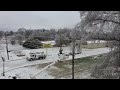 2-18-2021 Louisiana Ice Storm, trees on homes, cars, workers fixing powerlines, car stuck, SOT drone
