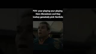 POV your playing Hero Showdown and they lowkey genuinely pick Han Solo #battlefront2 #starwars #meme