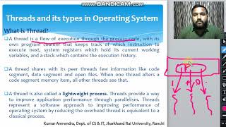 Lecture 7 'A' Threads and its types in Operating System, Similarity between Threads and Processes