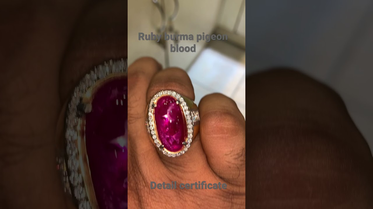 Natural ruby burma(myanmar) color red pigeon blood with white shadow 