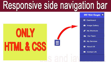 Responsive Sidebar Navigation Menu Using HTML CSS and JavaScript