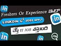 unique way of applying it jobs using linkdin for freshers and experience candidates| it jobs linkdin