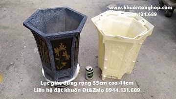 Khuôn chậu lục giác đứng rộng 35 cao 44cm|Khuôn tổng hợp