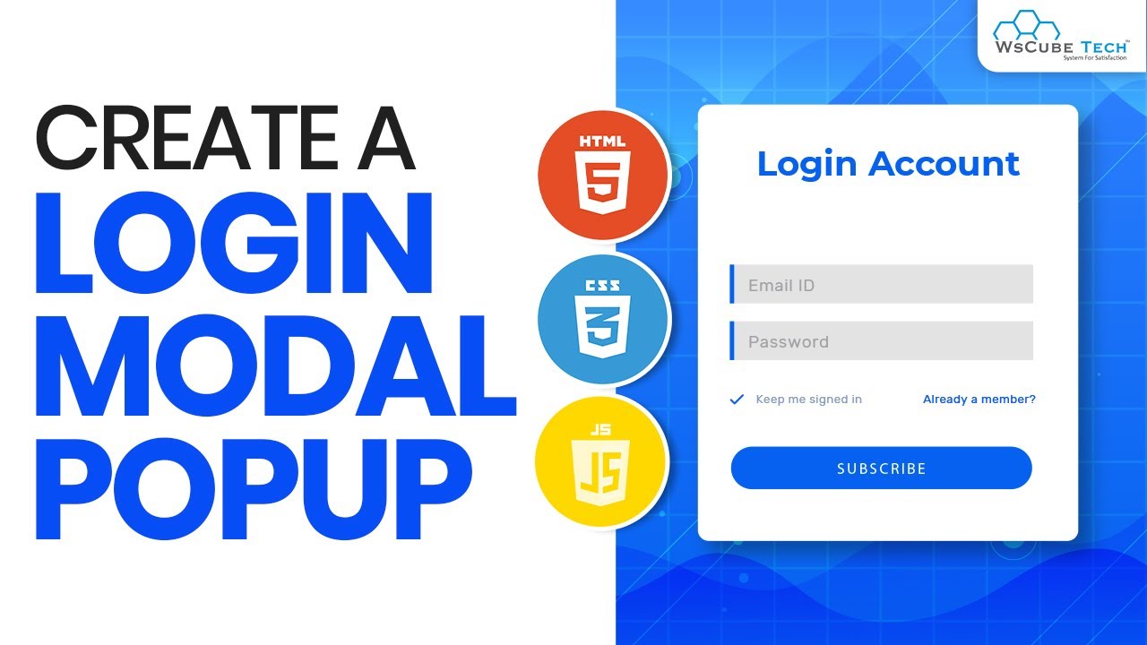 Create a Login Modal (Popup) with HTML/CSS and JavaScript - Complete Guide.