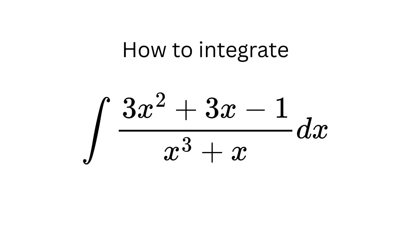 What is this integral? Using partial fraction decomposition - YouTube