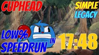 [Former World Record] Low% Speedrun - 17:48 - Legacy, Simple, Solo - Cuphead