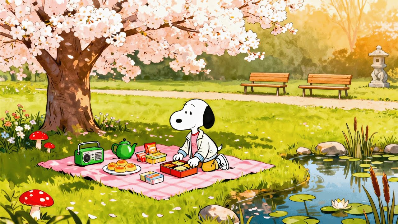 🌷 Snoopy Picnic Lofi ☕ Relaxing Lofi Beats for Rest & Unwind | Calm Chill Vibes
