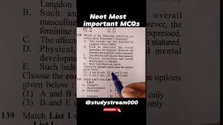 NEET MOST IMPORTANT MCQS 💥 Klinefelter's syndrome