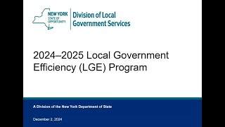 2024-25 LGE Grant Overview Webinar #1