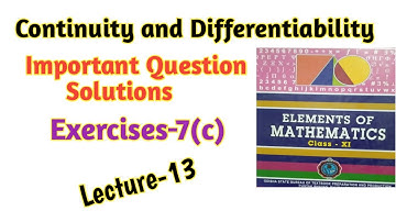 Continuity and Differentiability. Ex-7(c) Qno-6, 7,8,9,10 #Biranchi_Majhi Important Question class12
