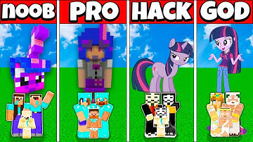 Minecraft Battle: RARITY MY LITTLE PONY HOUSE BUILD CHALLENGE NOOB vs PRO vs HACKER vs GOD Animation