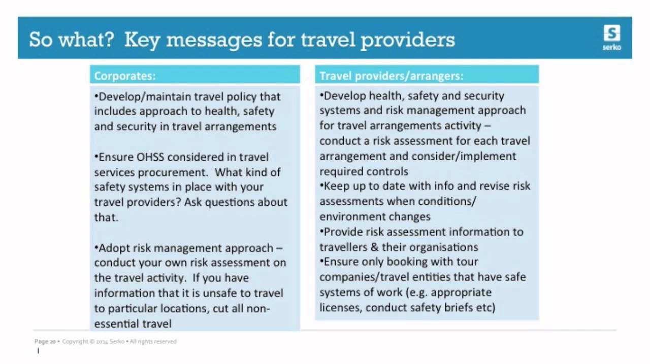 Business Travel Safety: Legal Caution For Travel Providers - YouTube