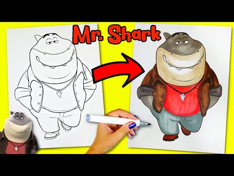 The Bad Guys Movie: Mr. Shark Coloring with Art Markers - YouTube