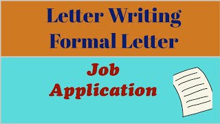 Letter Writing | Formal Letter | Job Application | JD DIGITAL LEARNING