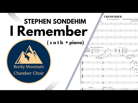 I Remember | STEPHEN SONDHEIM | SATB + piano | from "Evening Primrose" | Demo Recording