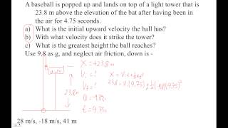 HTPG02F Free Fall Problem Example 2