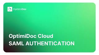 OptimiDoc Cloud - SAML authentication