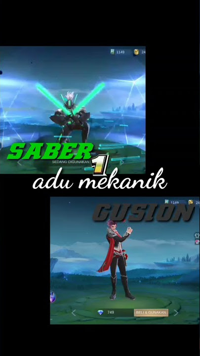 SABER VS GUSION adu mekanik antara assasin siapa yang menang