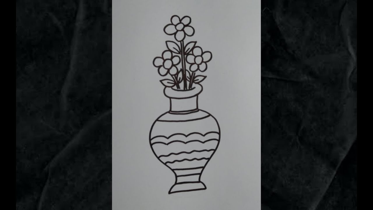 #Flower pot Drawing step by step | #Shorts flower pot Drawing for