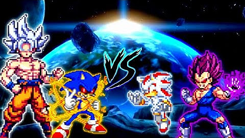 Son Goku DBS V7 OP (AF) & Sonic Chaos V3 OP (AF) VS Vegeta DBS V2 OP (AF) & Shadow V3 OP (AF)😲