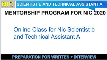 Online Live Classes for NIC Scientist B and Technical Assistant A (2020)