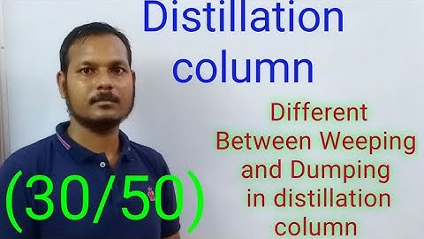 D\B Weeping and Dumping in  distillation column