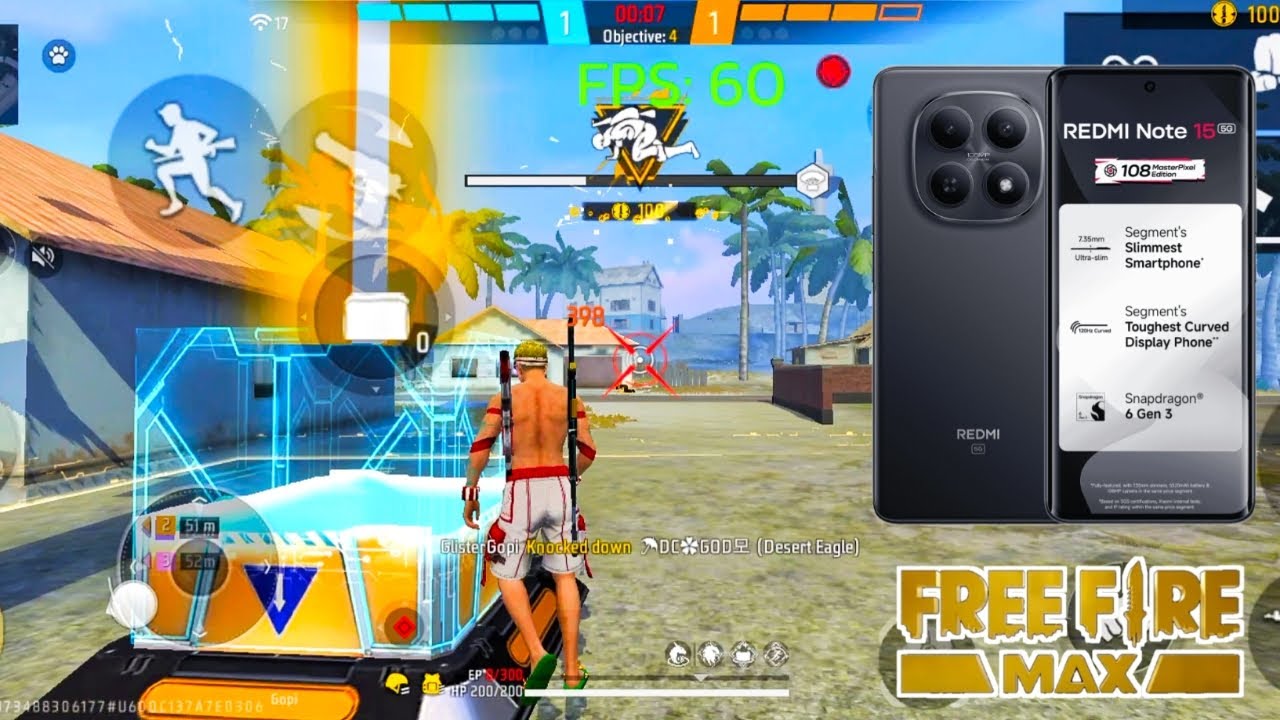 Redmi Note 15 5G Free Fire Max Gameplay Test,Note 15 5G Free Fire Max Test,Free Fire Max Gaming Test