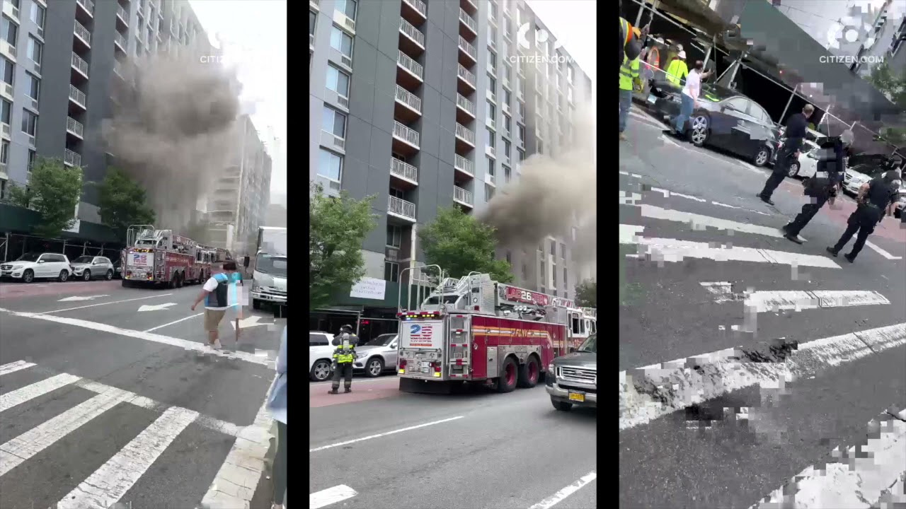 Pizzeria Fire Below 13 Story Building at East Harlem, Manhattan
