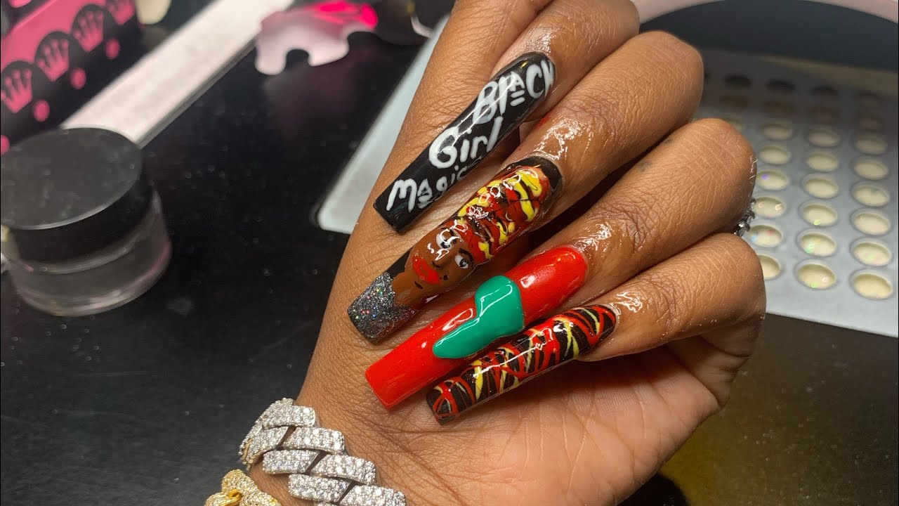 3. "Black History Inspired Nails" - wide 8