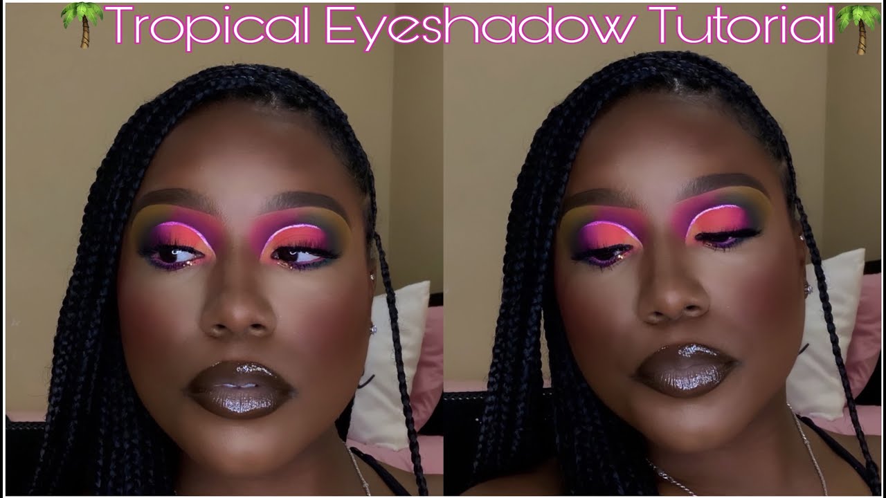Tropical Sunset Eyeshadow Tutorial Summer Eyeshadow for Dark Skin
