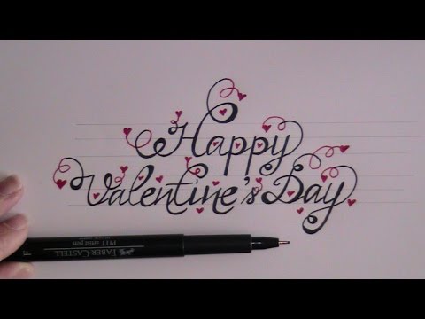 how to write in cursive - fancy letters happy valentines day - YouTube