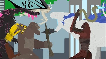 Godzilla and Kong VS Skar King and Shimo.(Godzilla x kong the new empire part 2)sticknodes animation