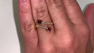 Ruby and Diamond Open Wrap Ring Yellow Gold | TheNetJeweler