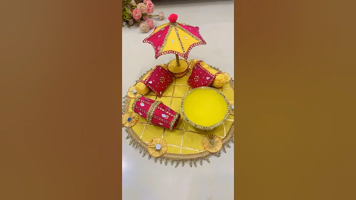 DIY haldi platter 😍❤️#diy #craft #yutubeshorts #handmade #haldi #platter #wedding