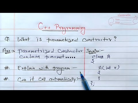 Video: Kas yra parametrizuotas konstruktorius c++ su pavyzdžiu?