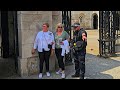 Abuse by idiot after police officer asks ladies to move during the guard change at horse guards