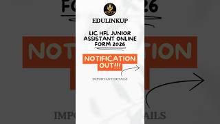 🚨 LIC HFL Junior Assistant 2026 Online Form OUT | Apply Now!