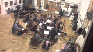 Strings orchestra rehearsing Everlastingly at Abbey Road Studios