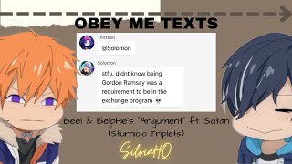 Obey Me Texts []  Beel & Belphie’s “Argument” ft. Satan (Sturniolo Triplets) - SilviaHQ Texts