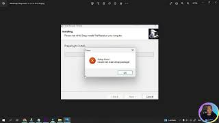 Tidak bisa install file exe , Setup Error Could not read setup package Windows 11 screenshot 1