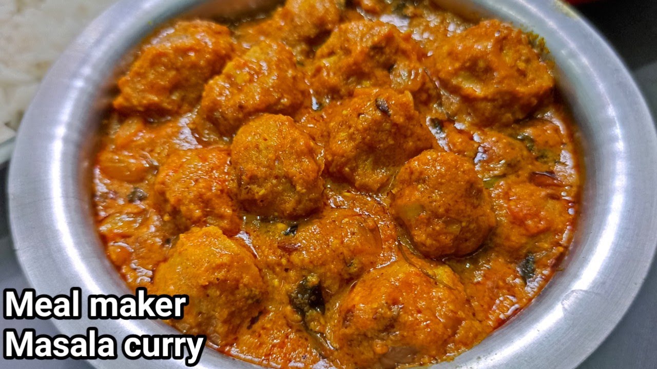 మీల్మేకర్ మసాలా Meal maker masala curry in telugu Soya chunks curry