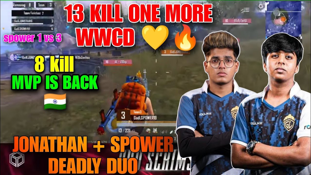 Jonathan spower deadly Duo on fire 🔥 13 kill Chicken In Pmpc Esports 💛 ...